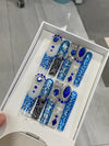 Blue Diamond Square Handmade Nails-H015