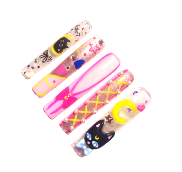 Sailor Moon Handmade Square Nails-H002