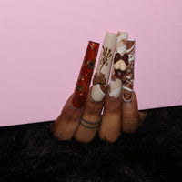 ChocoBear Couture Brown Square Nails-H-H43-1116