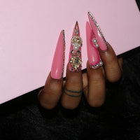 Pink Pearl Gem Nail S43-1131