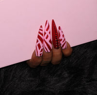 Pink Striped Nail S43-1162