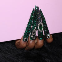 Green Elf Long Pointed Nails S44-1218