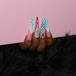 Pink Blue Mermaid Nail S47-1307