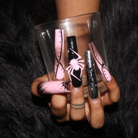 Black Pink Spider Nail H43-114