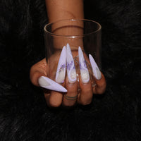 Lavender Snowflake Nail S42-1084