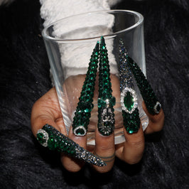 Green Elf Long Pointed Nails S44-1218