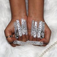 Silver Butterfly Gem Nail H44-1206