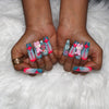 Blue Pink Cub Nails H47-1358