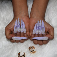 Lavender Snowflake Nail S42-1084