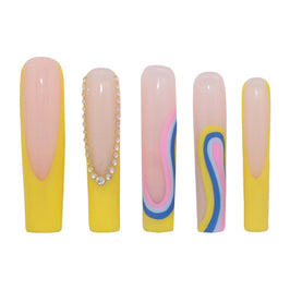 Yellow Wave Nail H42-1104