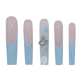 Blue Gradient Nail H44-1210