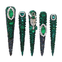 Green Elf Long Pointed Nails S44-1218