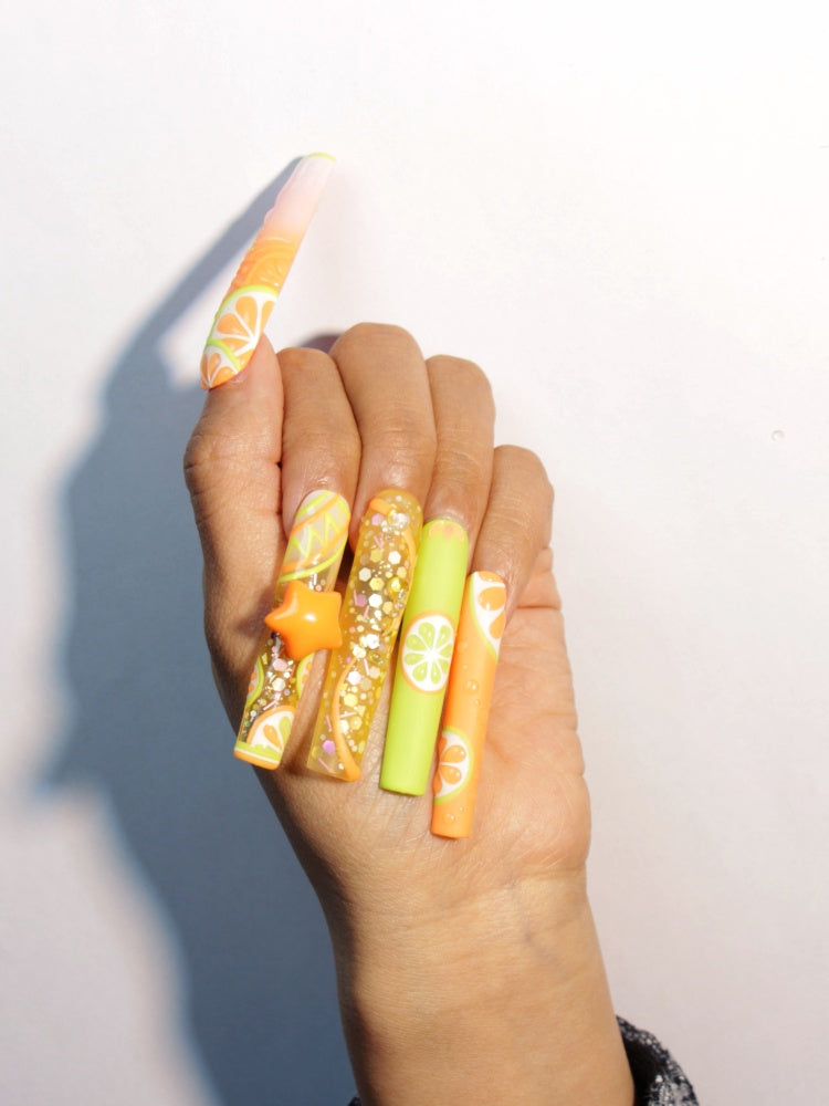 Fruit Orange Nails【H43-1114】