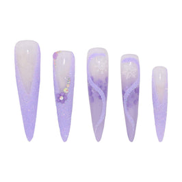 Lavender Snowflake Nail S42-1084