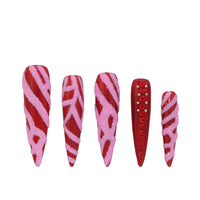 Pink Striped Nail S43-1162